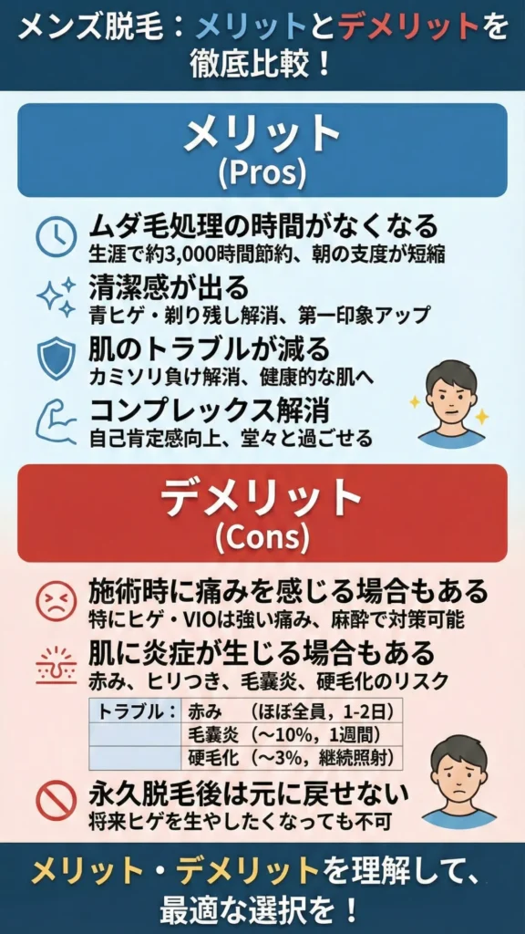 メンズ脱毛のメリット・デメリット