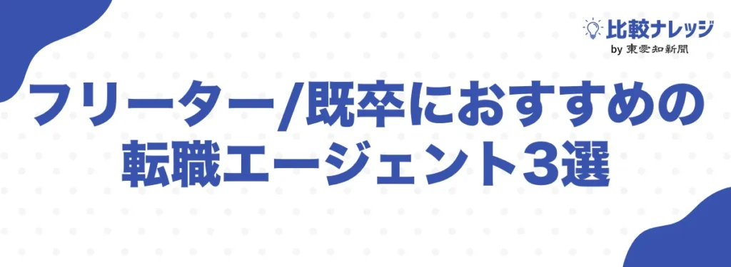 フリーター・既卒におすすめの転職エージェント